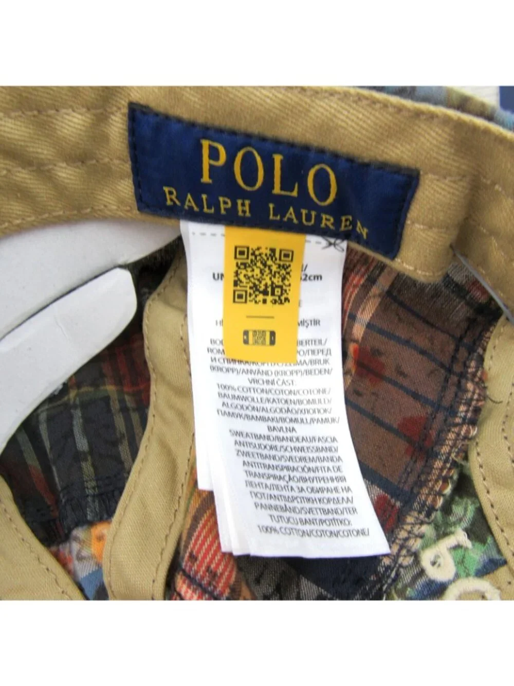 Polo Ralph Lauren Pony Logo Patchwork Madras Ball Cap Adjustable Strap NEW